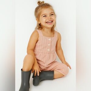 ZARA Toddler Girls Romper in Ballet Pink Striped